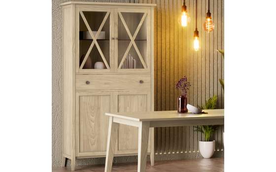 Alacena Vitrina Provenzal 4 Puertas 1 Cajon Serie Adismu Alacena Vitrina Provenzal 4 Puertas 1 Cajon Serie Adismu