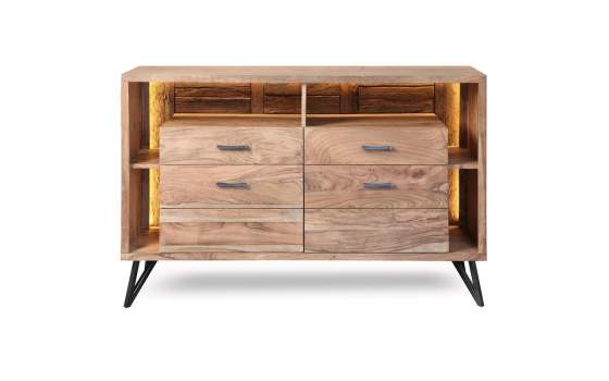 Aparador 2 Cajones 2 Puertas Madera Acacia Serie Althan