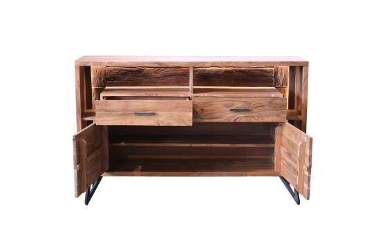 Aparador 2 Cajones 2 Puertas Madera Acacia Serie Althan