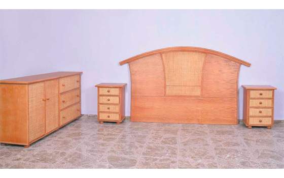 Aparador 2 Puerta 3 Cajones Rattan Madera Actual Serie Atarda