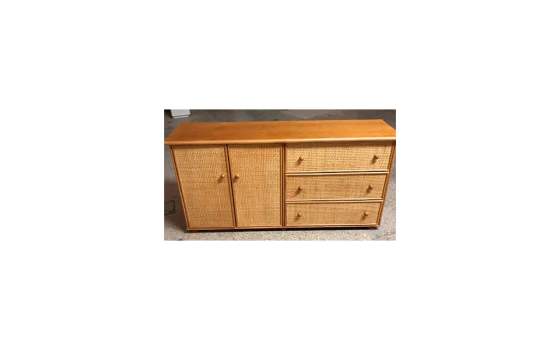 Aparador 2 Puerta 3 Cajones Rattan Madera Actual Serie Atarda