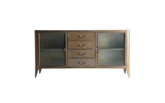 Aparador 2 Puerta Forja Cristal Estilo Vintage Serie Spessa