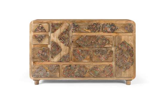 Aparador 2 Puertas 10 Cajones con Incrustaciones  Aguray