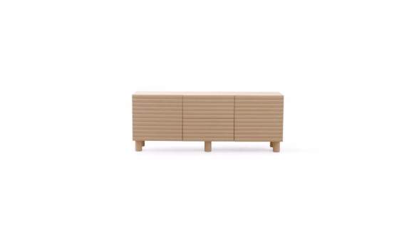 Aparador 2 Puertas 2 Cajones Acanalados beige Serie Athin