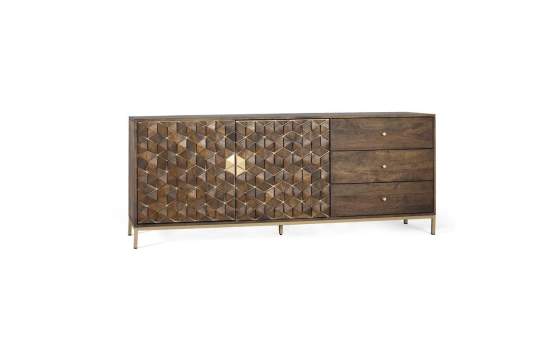 Aparador 2 Puertas 3 Cajones Rustico Actual Serie Ariast