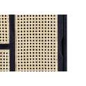 Aparador 2 Puertas Correderas Negro Rejilla Rattan Serie Atenea