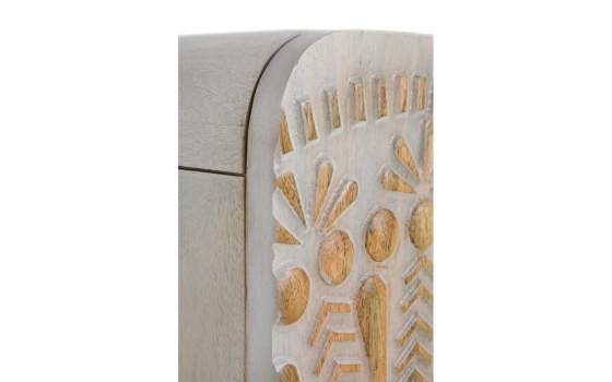 Aparador 2 Puertas Madera Tallada Blanco Decape Serie Agrasot