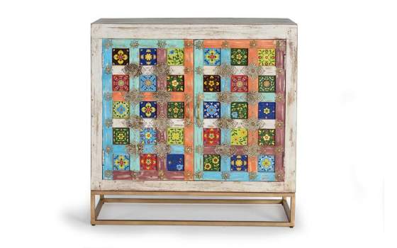 Aparador 2 Puertas Madera y Ceramica de Colores Serie Ambelot