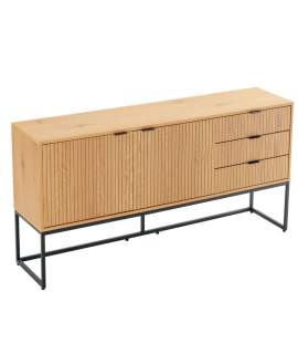 Aparador 2 Puertas y 3 Cajones Madera Natural Serie Anube