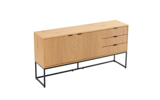 Aparador 2 Puertas y 3 Cajones Madera Natural Serie Anube