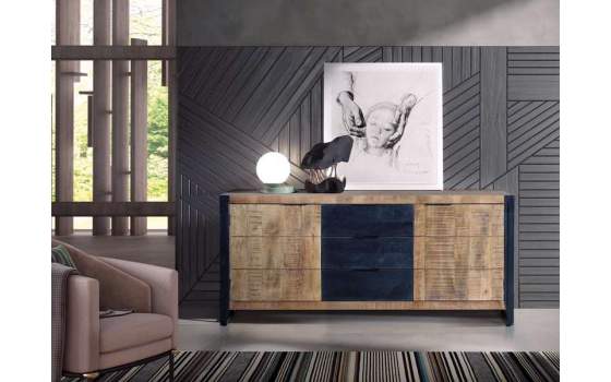 Aparador 3 Cajones 2 Puertas Estilo Industrial Serie Atenays