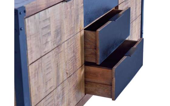 Aparador 3 Cajones 2 Puertas Estilo Industrial Serie Atenays