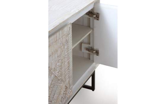 Aparador 3 Puertas Madera Mango Blanco Patinado Atilant