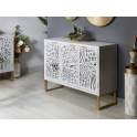Aparador 3 Puertas Moderno Blanco con Espejo Serie Ksenia