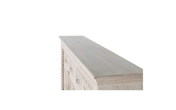 Aparador 4 Puertas 4 Cajones Madera Tallada Blanco Decape Aditas