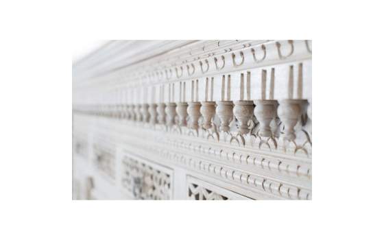 Aparador 4 Puertas 4 Cajones Madera Tallada Blanco Decape Aditas