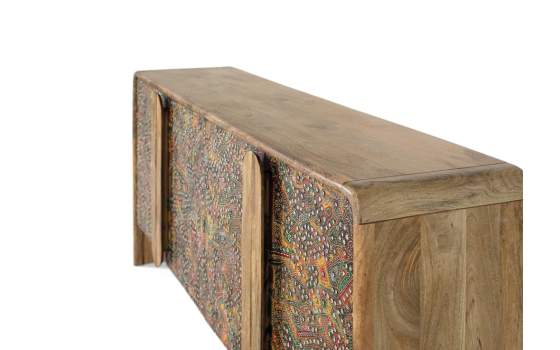 Aparador 4 puertas decoradas en colores estilo oriental Albizo