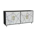 Aparador 4 Puertas Hueso y Madera Estilo Contemporaneo Miska