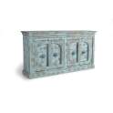 Aparador 4 Puertas Madera Mango Talladas azul Desgastado Azougue