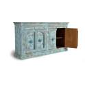 Aparador 4 Puertas Madera Mango Talladas azul Desgastado Azougue