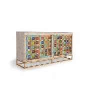 Aparador 4 Puertas Madera y Ceramica de Colores Serie Ambelot