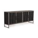 Aparador 4 Puertas Mediano Madera Metal Estilo Industrial Addari