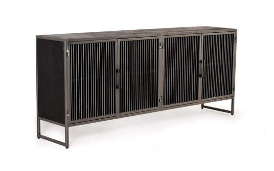 Aparador 4 Puertas Mediano Madera Metal Estilo Industrial Addari