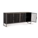 Aparador 4 Puertas Mediano Madera Metal Estilo Industrial Addari