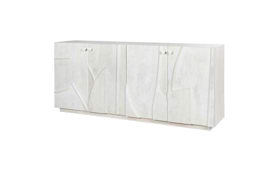 Aparador 4 Puertas Moderno Madera Mango Blanca Serie Musin