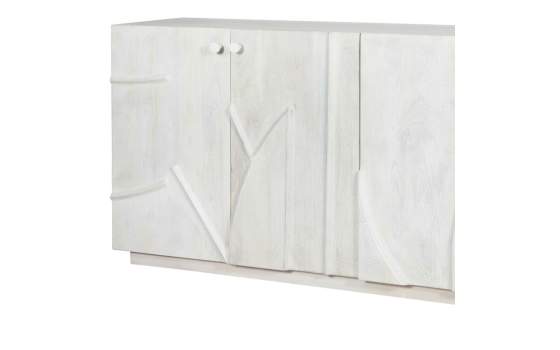 Aparador 4 Puertas Moderno Madera Mango Blanca Serie Musin