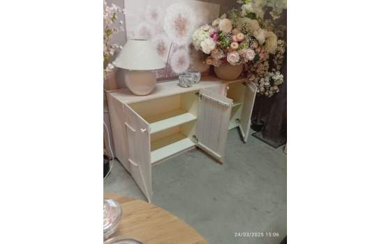 Aparador 4 Puertas Moderno Madera Mango Blanca Serie Musin