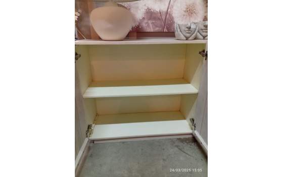 Aparador 4 Puertas Moderno Madera Mango Blanca Serie Musin