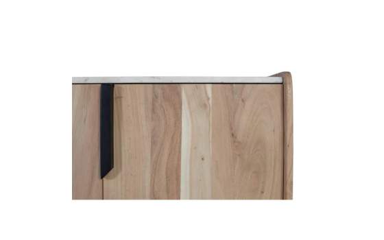 Aparador 4 Puertas Moderno Madera Marmol Metal - Serie Alisalt