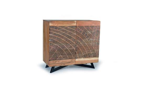 Aparador Acacia Natural 2 Puertas Talladas Serie Alvird Aparador Acacia Natural 2 Puertas Talladas Serie Alvird