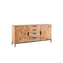 Aparador Acacia Natural Rustico 2 Puertas 4 Cajones Barons