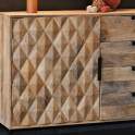 Aparador Acacia Natural Rustico 2 Puertas 4 Cajones Barons