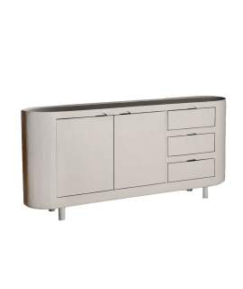 Aparador Actual 2 Puertas 3 Cajones Blanco Crema Serie Halsua