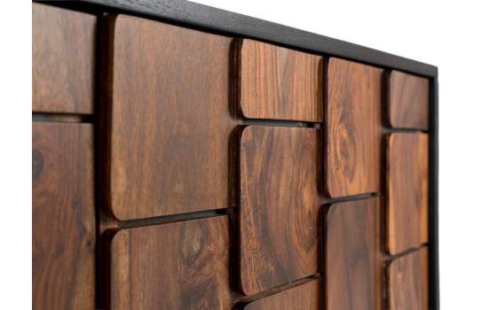 Aparador Actual 2 Puertas Bicolor Negro Madera Serie Mysore