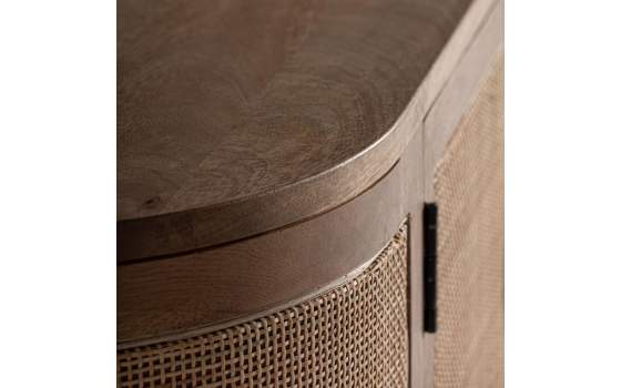 Aparador Actual 2 Puertas Madera y Tejido de Ratan Beckley