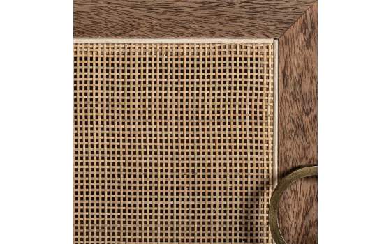 Aparador Actual 2 Puertas Madera y Tejido de Ratan Beckley