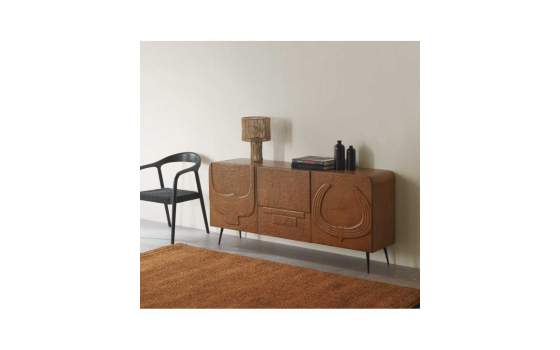 Aparador Actual 3 Puertas con Relieve Decorativo Serie Aldembun Aparador Actual 3 Puertas con Relieve Decorativo Serie Aldembun