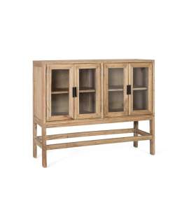 Aparador Actual 4 Puertas Acristaladas Madera de Mindi Virelle