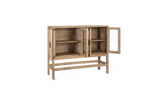 Aparador Actual 4 Puertas Acristaladas Madera de Mindi Virelle