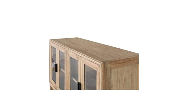Aparador Actual 4 Puertas Acristaladas Madera de Mindi Virelle