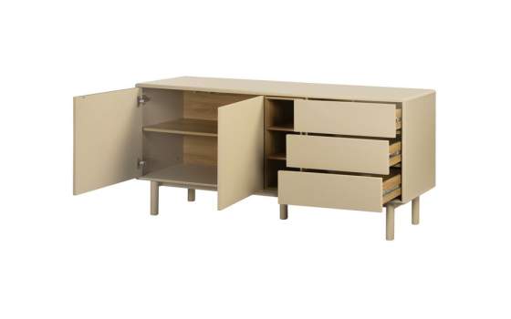 Aparador Actual Beige 2 Puertas 3 Cajones Mollaris