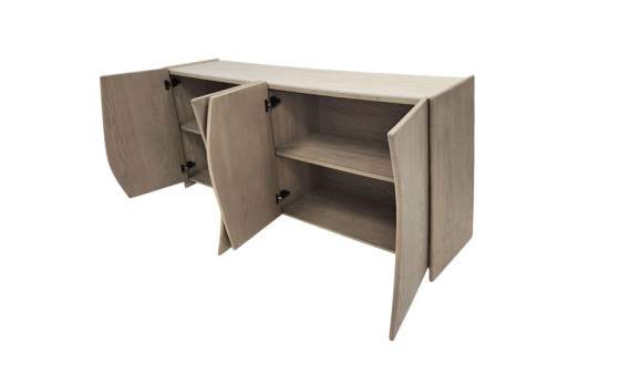 Aparador Actual Fresno Lavado y Tapa Porcelanica Serie Doyle