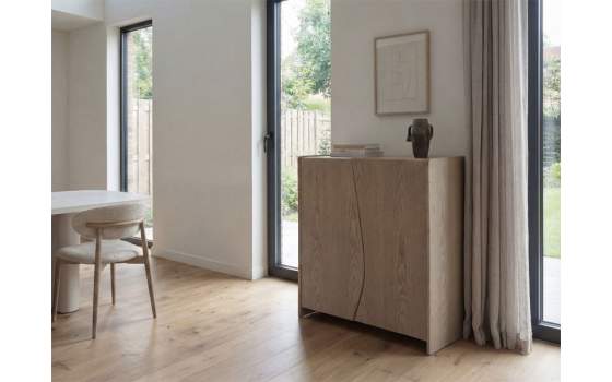 Aparador Actual Fresno y Tapa Porcelanica 2 Puertas Doyle