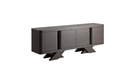 Aparador Actual Roble Negro 4 Puertas Serie Rize