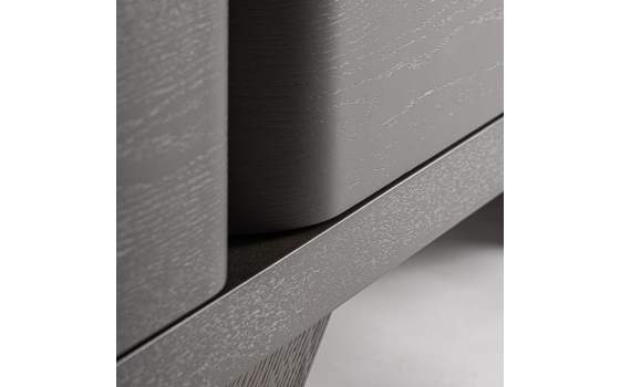 Aparador Actual Roble Negro 4 Puertas Serie Rize