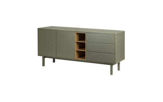 Aparador Actual Verde 2 Puertas 3 Cajones Serie Mollaris